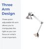 V LIGHT Architectural Swing Arm Desk Lamp, Clamp lamp with LED bulb, Work Light for Any Space, Brushed Nickel Finish 7.5 x 5.5 x 33 view 3