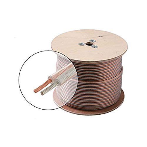 100' FT 14 AWG GA Speaker Cable Wire 2 Conductor Copper Polarized Bulk High Performance Sound Quality Oxygen Free Audio Speaker Cable Stranded Flexible