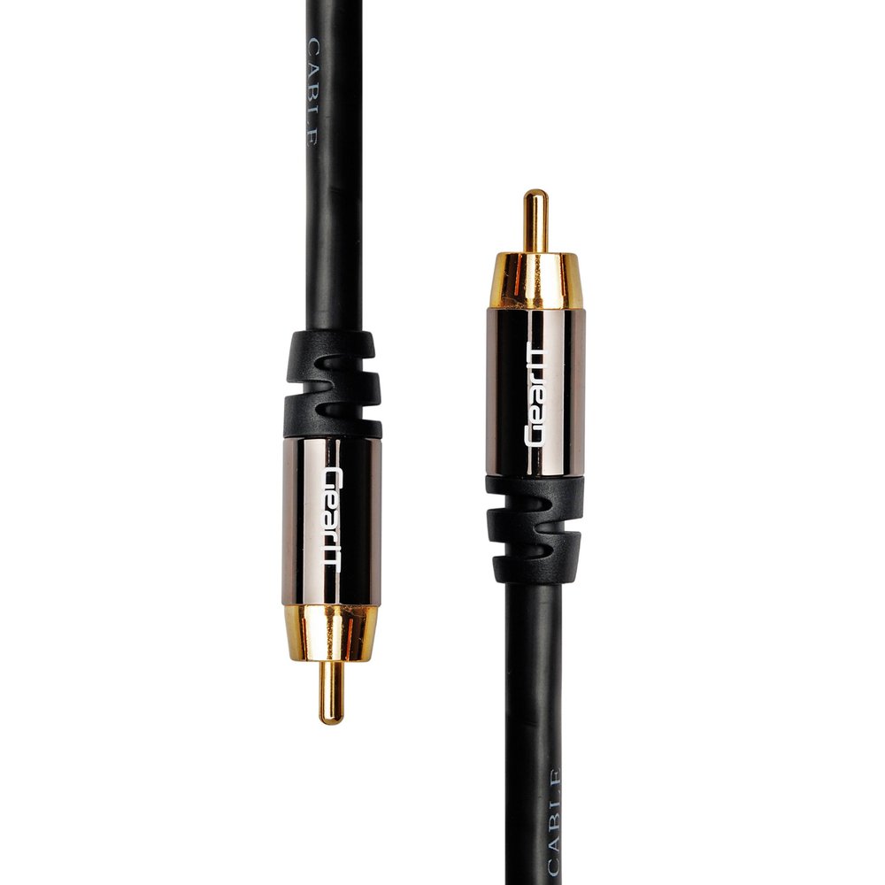 10ft RCA Subwoofer Cable, GearIT 10-Pack Pro Series Gold Plated Dual Shielded 10 Feet RCA to RCA Subwoofer Cable for High Performace Home Stereo and Home Theather System, Black