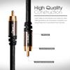 10ft RCA Subwoofer Cable, GearIT 10-Pack Pro Series Gold Plated Dual Shielded 10 Feet RCA to RCA Subwoofer Cable for High Performace Home Stereo and Home Theather System, Black view 3