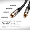 10ft RCA Subwoofer Cable, GearIT 10-Pack Pro Series Gold Plated Dual Shielded 10 Feet RCA to RCA Subwoofer Cable for High Performace Home Stereo and Home Theather System, Black view 4