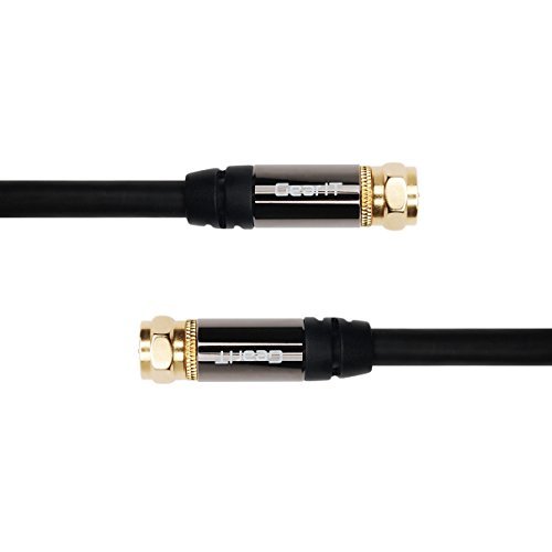 (10 Pack)(6 Feet 1.8 Meters) GearIT RG6 UL CL2 Digital Audio/Video Gold Plated Coaxial Cable Connectors, Black