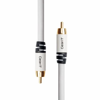 10ft RCA Subwoofer Cable, GearIT 10-Pack Pro Series Gold Plated Dual Shielded 10 Feet RCA to RCA Subwoofer Cable for High Performace Home Stereo and Home Theather System, White