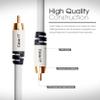 10ft RCA Subwoofer Cable, GearIT 10-Pack Pro Series Gold Plated Dual Shielded 10 Feet RCA to RCA Subwoofer Cable for High Performace Home Stereo and Home Theather System, White view 3