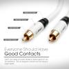 10ft RCA Subwoofer Cable, GearIT 10-Pack Pro Series Gold Plated Dual Shielded 10 Feet RCA to RCA Subwoofer Cable for High Performace Home Stereo and Home Theather System, White view 4