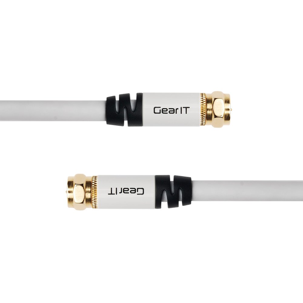 (10 Pack)(6 Feet 1.8 Meters) GearIT RG6 UL CL2 Digital Audio/Video Gold Plated Coaxial Cable Connectors, White