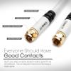 (10 Pack)(6 Feet 1.8 Meters) GearIT RG6 UL CL2 Digital Audio/Video Gold Plated Coaxial Cable Connectors, White view 4
