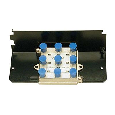 NAC Wire and Cables 8-Way RF Splitter Hub CATV Antenna Video Signal Splitter 5-1000 MHz Bandwidth for Cable Modem/UHF VHF FM Bands, Grid Mountable