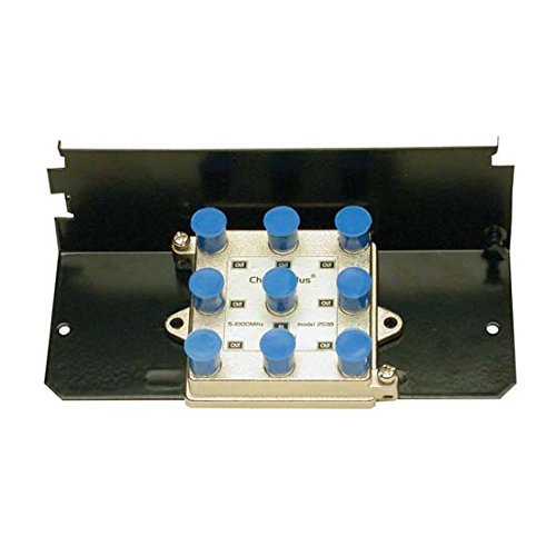 NAC Wire and Cables 8-Way RF Splitter Hub CATV Antenna Video Signal Splitter 5-1000 MHz Bandwidth for Cable Modem/UHF VHF FM Bands, Grid Mountable