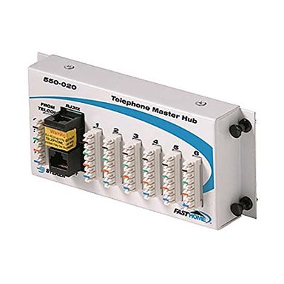 NAC Wire and Cables Fast Media Telephone Hub Module Distributes Four Phone Lines to Six Ports White Painted Finish Home Data Hub Telephone Module