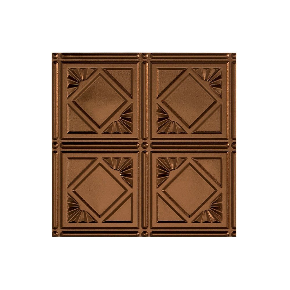 FASDE Traditional Style/Pattern 4 Decorative Vinyl Glue Up Ceiling Panel in Oil-Rubbed Bronze (12X12 Inch Sample)