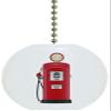 Vintage Red Gas Pump Solid Ceramic Fan Pull view 1