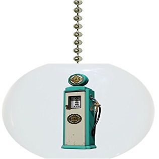 Vintage Teal Gas Pump Solid Ceramic Fan Pull