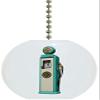 Vintage Teal Gas Pump Solid Ceramic Fan Pull view 1