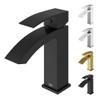 VIGO Satro Waterfall Single-Handle Single-Hole Mount Bathroom Sink Faucet, 7-Inch, Matte Black, Modern Design, Solid Brass, 1.2 GPM WaterSense & Ceramic Disc Valve, Corrosion-Resistant view 1
