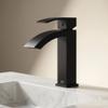 VIGO Satro Waterfall Single-Handle Single-Hole Mount Bathroom Sink Faucet, 7-Inch, Matte Black, Modern Design, Solid Brass, 1.2 GPM WaterSense & Ceramic Disc Valve, Corrosion-Resistant view 3