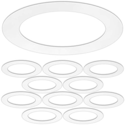 10 Pack Gloss White Goof Trim Ring for 6" Inch Recessed Lighting Trims Can Lighting Down Light, Outer Diameter 8.07 Inches