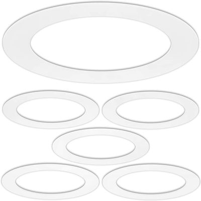 5 Pack Gloss White Goof Trim Ring for 6" Inch Recessed Can Lighting Down Light, Outer Diameter 8 Inches