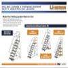 Tri-Arc UKDEC110242 U-Design Configurable 10-Step Forward Descent Incline Rolling Ladder with 24" Wide Grip Strut Tread view 2