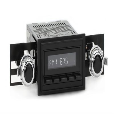 RetroSound HB-218-53-73 Hermosa Direct-fit Radio for Classic Vehicles (Black Face & Buttons and Black Bezel)