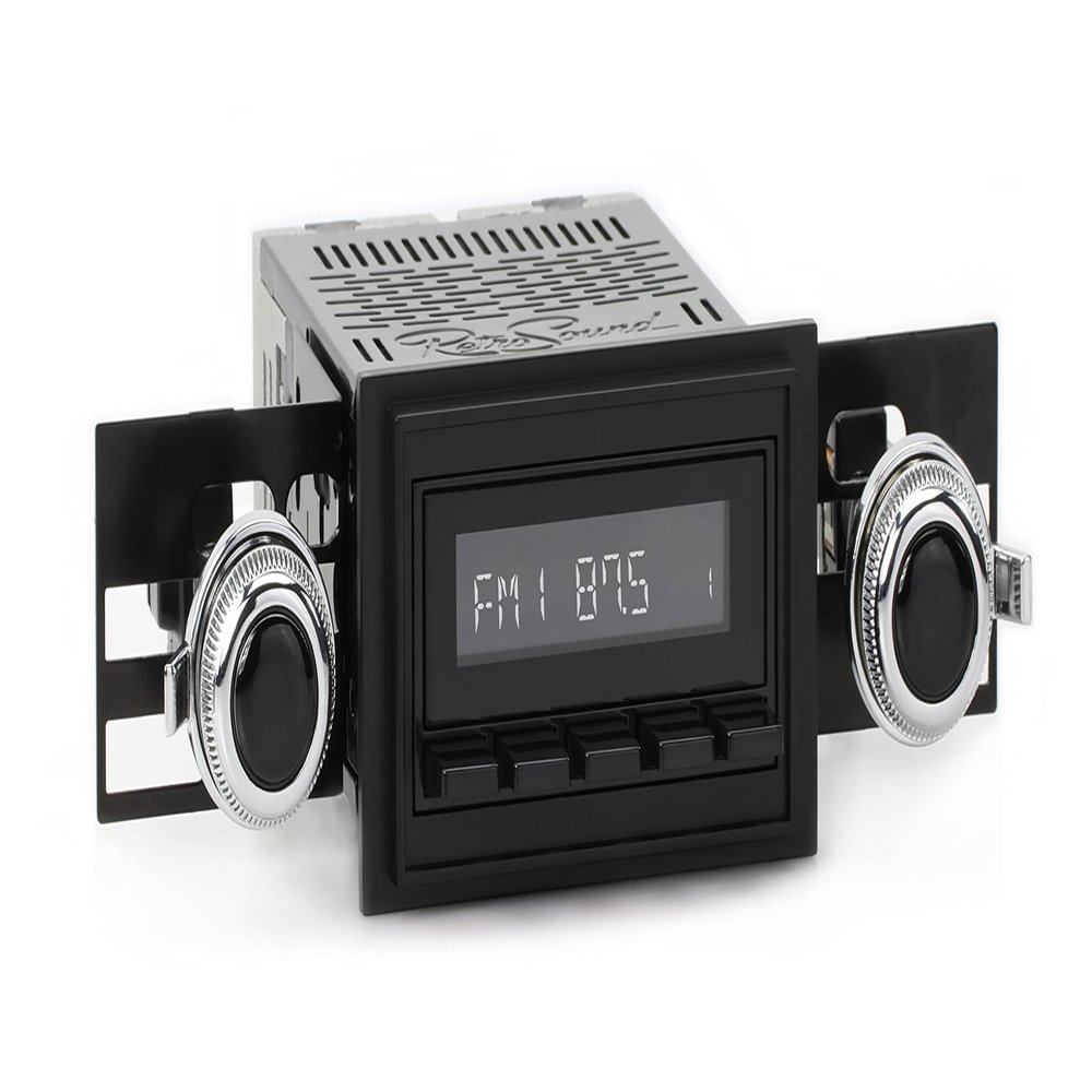 RetroSound HB-218-53-73 Hermosa Direct-fit Radio for Classic Vehicles (Black Face & Buttons and Black Bezel)