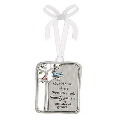 Ganz Our Home Where Friends Meet Family Gathers and Love Grows Metal Plate Car Charm