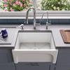 ALFI brand AB2418ARCH-W Arched Apron Thick Wall Fireclay Single Bowl Farm Sink, 24", White view 2