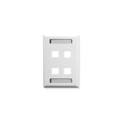 1 - FACEPLATE, ID, 1-GANG, 4-PORT, WHITE