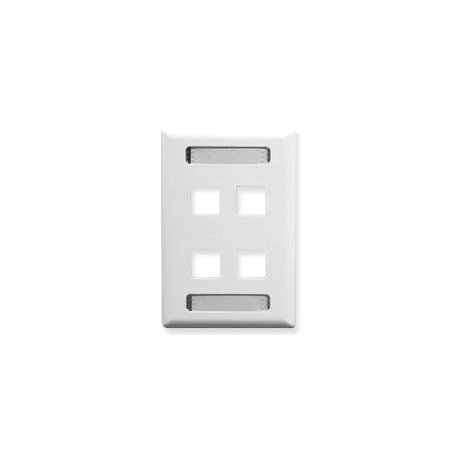1 - FACEPLATE, ID, 1-GANG, 4-PORT, WHITE