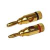 Banana Plug Connector 2 Pack Pair Gold Compression 1 Pair Speaker Compression Connector 2-Pack Black Red Connector Gold Plate 18 to 12 AWG Wire Pair Speaker Jack view 1