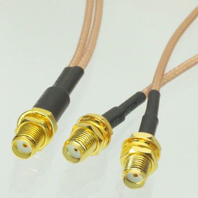SMA Female to Y 2X SMA Jack Female Splitter Combiner Pigtail RG316 1F2F Quick USA Shipping