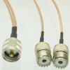 UHF PL259 Male Plug to Y 2X SO239 Female Splitter Combiner Pigtail RG316 1M2F Quick USA Shipping view 1