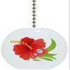 Tropical Hibiscus Flower Solid Ceramic Fan Pull view 1