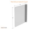 ACE Equipment SP-S1820 Stainless Steel Wall Mount Splash Guard for Commercial Restaurant Hand Sink and Compartment Prep Sink, ETL Certified (20"W x 20"H) view 2