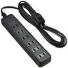 ELECOM Thunder Guard Power Strip Swing Plug 6 Outlet 2.5m [Black] T-K1A-2625 BK (Japan Import) view 3