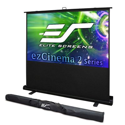 Elite Screens ezCinema 2 Projector Screen, Aluminum, Black | 84-inch 16:9, Manual Floor Pull Up Scissor Backed Portable Home Office Classroom Front Projection + Carrying Bag |2-Year Warranty, F84XWH2