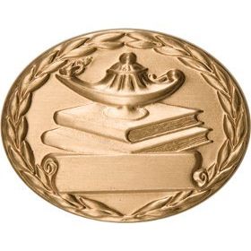 RC-MI208A, Lamp of Learing on Books Insert, Gold, 2" 501731G ROTC INSIGNIA