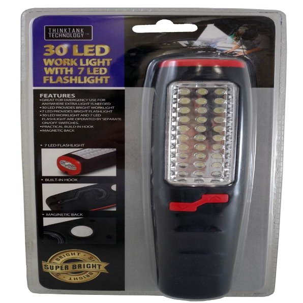 THINKTANK Technology 37 LEDs Dual-Function WORKLIGHT | Built-in Hook & Magnet | Size 8" x 2" x 1.5" | Versatile Lighting Solution