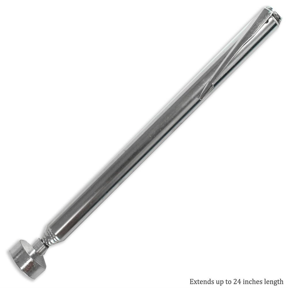 TRUVUE Magnetic Pick-Up Tool | 24" (61 cm) Extendable | 10 lbs (4.5 kg) Lifting Capacity | Compact & Pocket-Ready | Multi-Shaft Extension | Ideal for Workshops & Home Use