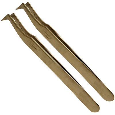 4.75" NON MAGNETIC TWEEZERS WITH ANGLED TIPS : ( Pack of 2 Pcs. )