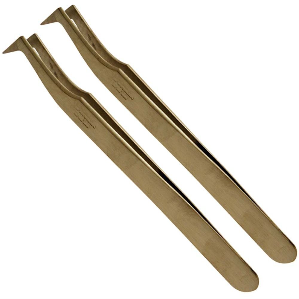4.75" NON MAGNETIC TWEEZERS WITH ANGLED TIPS : ( Pack of 2 Pcs. )