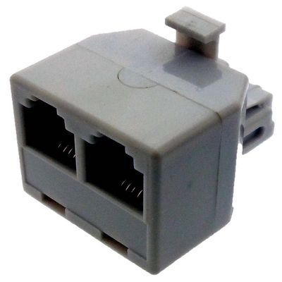 2 Outlet Modular Plastic Duplex Telephone Jack : ( Pack of 2 Pcs. )