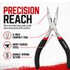 PLIER KING 5" (12.7 cm) Drop Forged Steel Long Nose Pliers | Precision Grip & Bend | For Electricians, Jewelers & DIY Tasks view 3