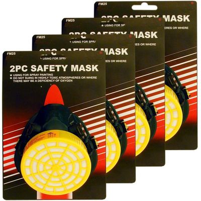 KNIGHT GUARD (4 Pack) Single-Cartridge Filter Mask | Low-Toxicity Protection | Soft Fabric & Adjustable Strap | Ideal for Allergy Sufferers