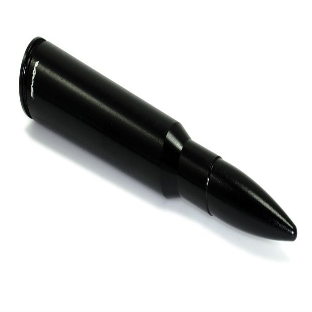 VMS Racing 50 Cal Caliber BLACK BULLET ANTENNA in Heavy Gauge Billet Aluminum Short Compatible with Jeep Wrangler JK JL Sahara Sport Rubicon Unlimited 07-20 2007-2020