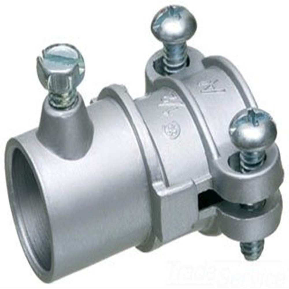 ARLINGTON Industries 8610 Cable Range of .85 to .91, Combination Coupling 1/2 INCH EMT to Flex, Silver, ZINC DIE-CAST