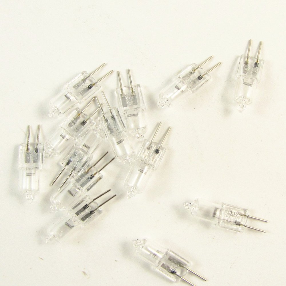 coinbuylot 100pcs G4 20W 12V Halogen Light Bulb Base JC Type