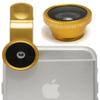 Bastex 3-in-1 180 Degree Fish Eye Len, Macro Angle Len and Wide Angle Len Camera Lens Kit with Clip-On and Black Carrying Pouch for Smartphones - Gold view 2