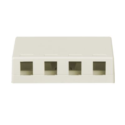 Legrand On-Q WP3504WH 4 Port Surface Mount Box For Phone Or Data Fits Any Keystone Insert Plastic Box Mounts To Wall White