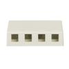 Legrand On-Q WP3504WH 4 Port Surface Mount Box For Phone Or Data Fits Any Keystone Insert Plastic Box Mounts To Wall White view 1